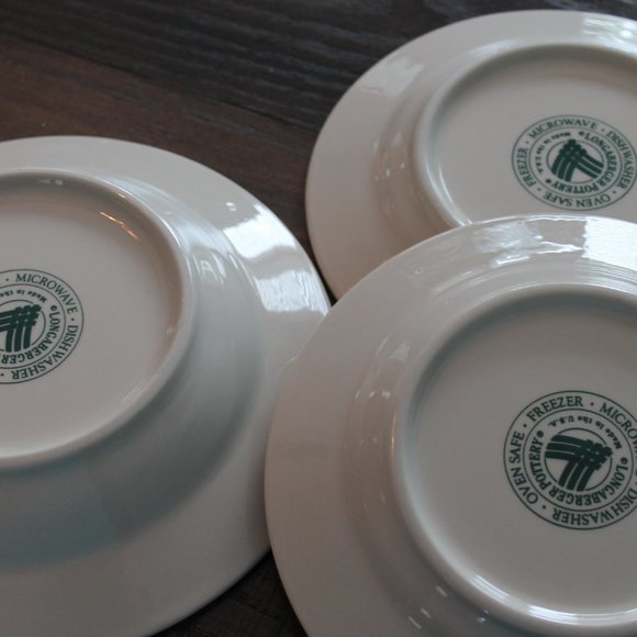 Longaberger Bread Plates and Bowl Woven Traditions Ivy Vitrified USA - Picture 4 of 5